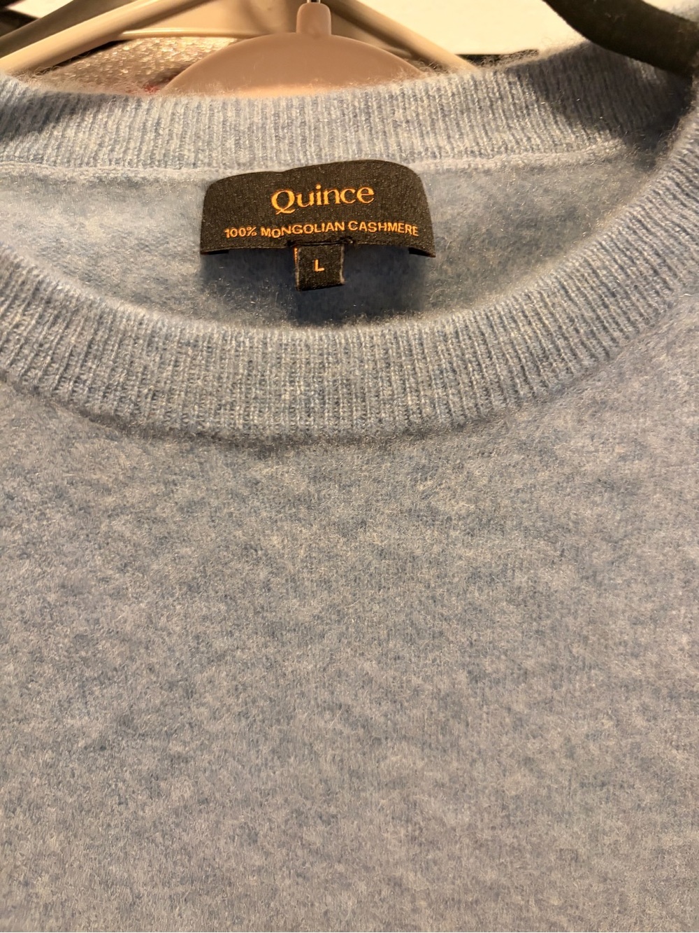Quince 100% Mongolian Cashmere Crewneck Sweater Pale Blue Size L - Picture 2 of 8